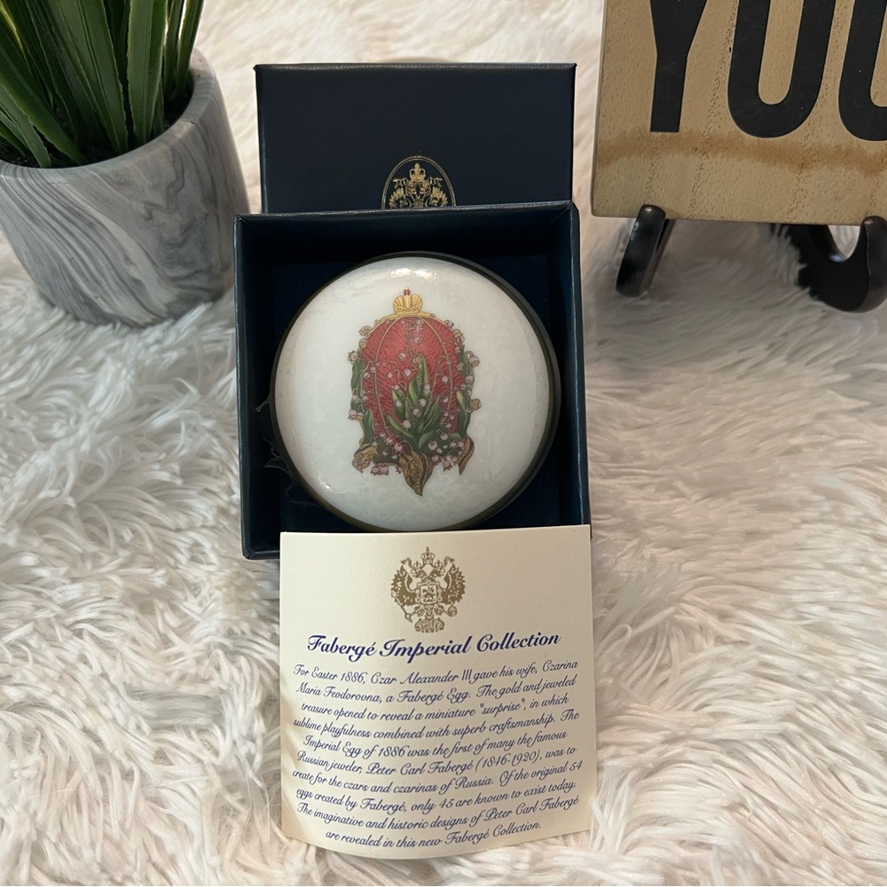 Authentic Faberge The Lilies of the Valley Limoges Small Round Decorative Box